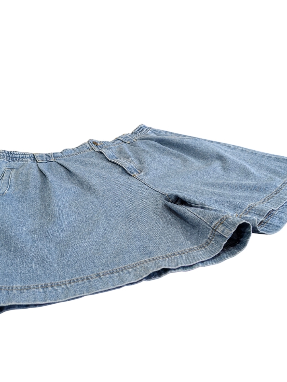 Vintage Silhouettes High Waist, Pleated, Cotton Denim, Baggy Shorts. Size 20. - Picture 10 of 13